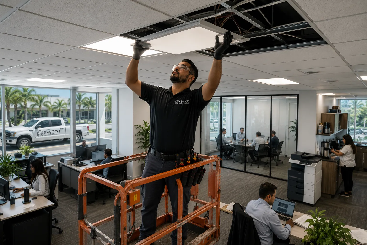 Commercial properties served for lighting installation