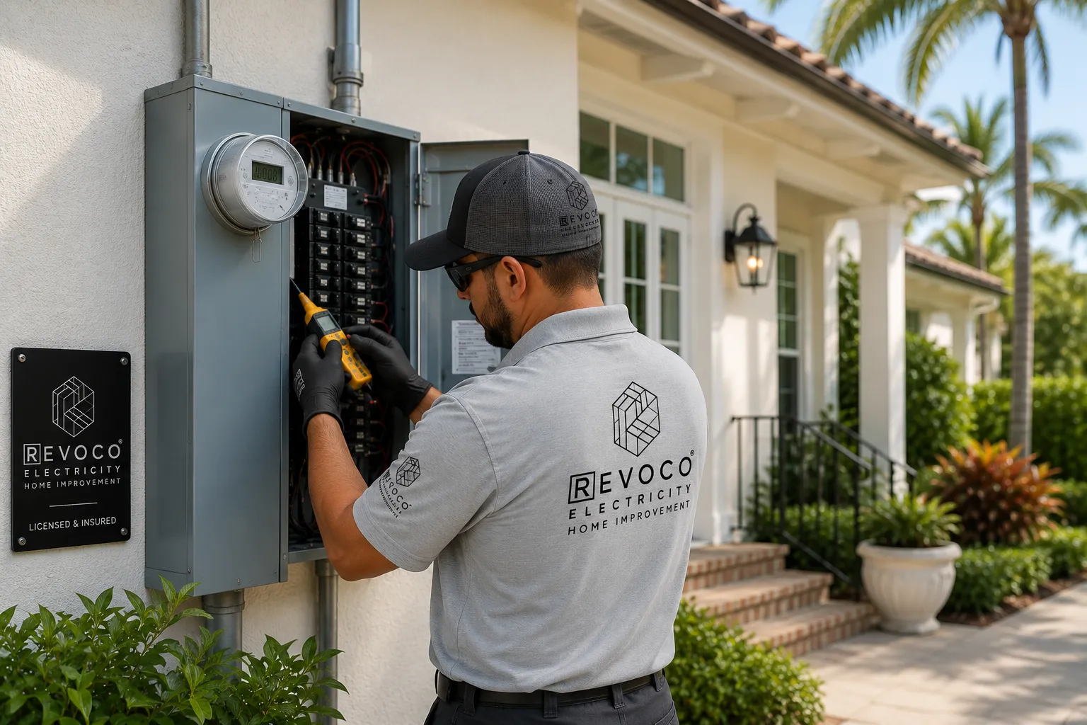 Older Florida home being inspected by a licensed electrician.