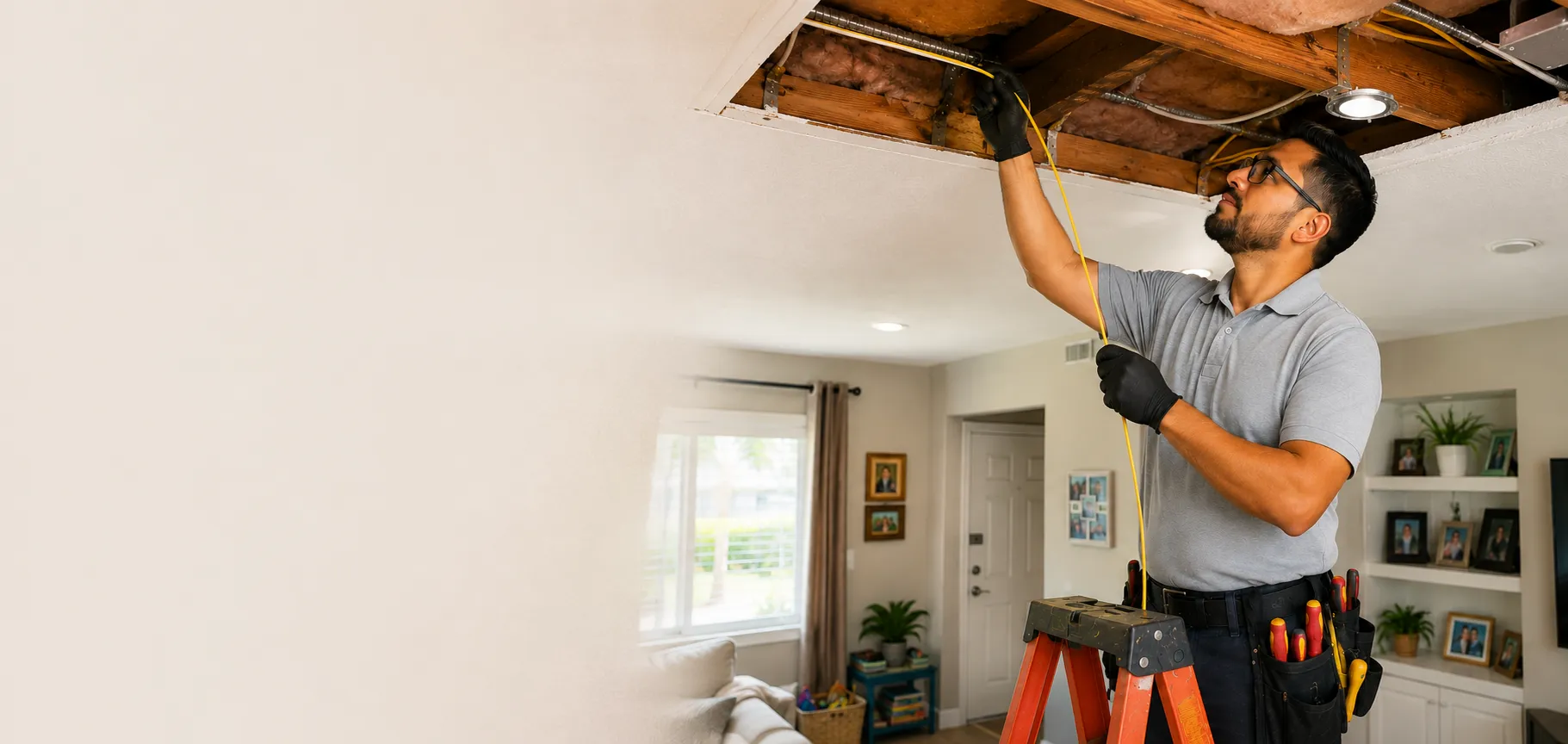 Modern recessed lighting installation in a residential space