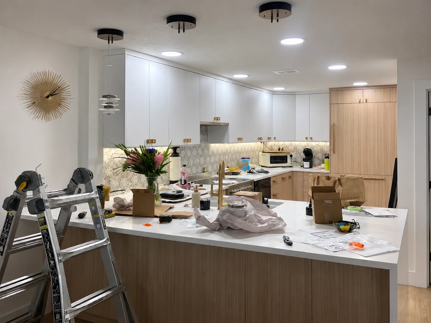 Recessed Lighting before project 9